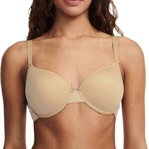 Chantelle Basic Invisible Smooth Support T-Shirt Bra - Nude Beige 32F NWT